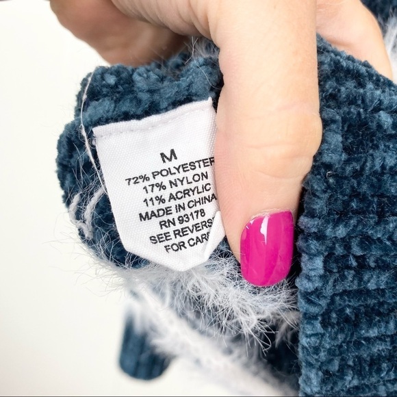 Workshop | Blue and White Striped Chenille Sweater - Picture 5 of 5